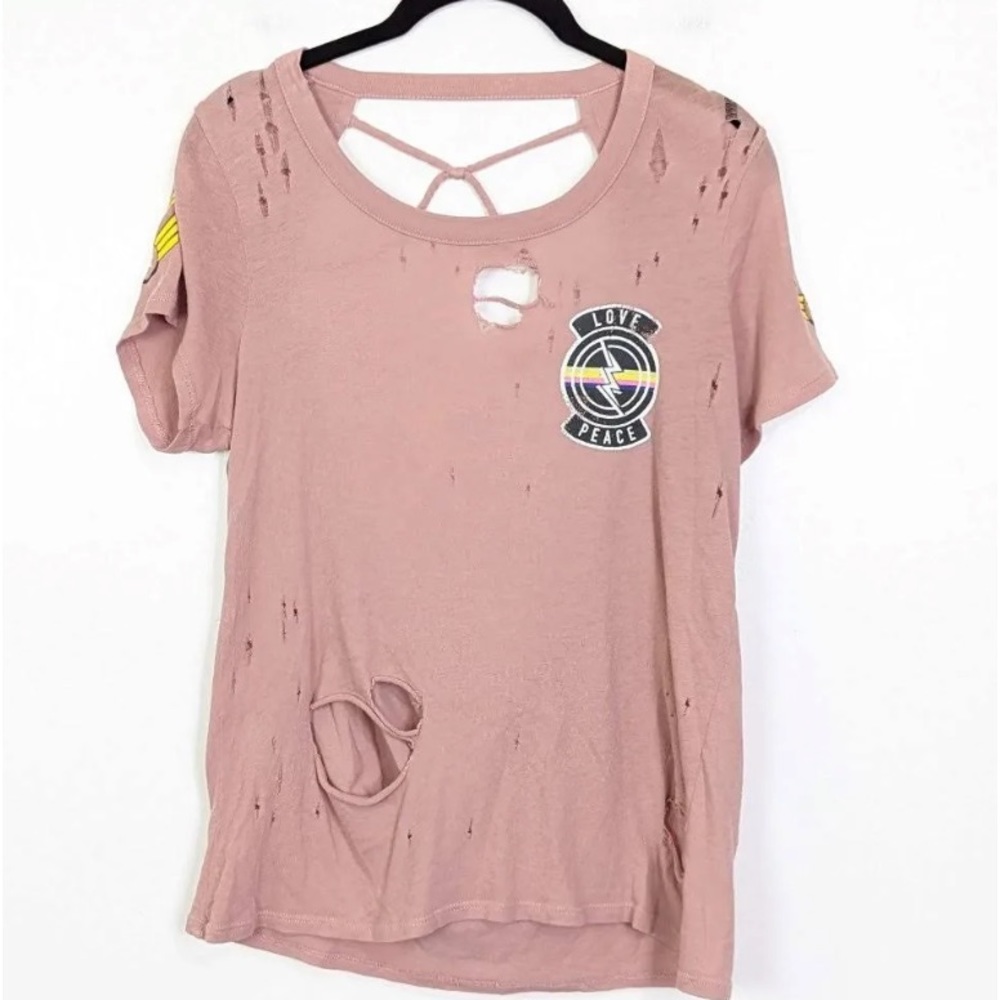NWT Chaser Woman’s S/S Distressed Tee Size Medium